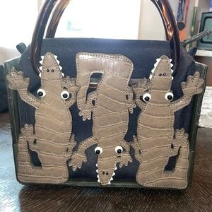 Michael Simon 3D crocodile leather handbag